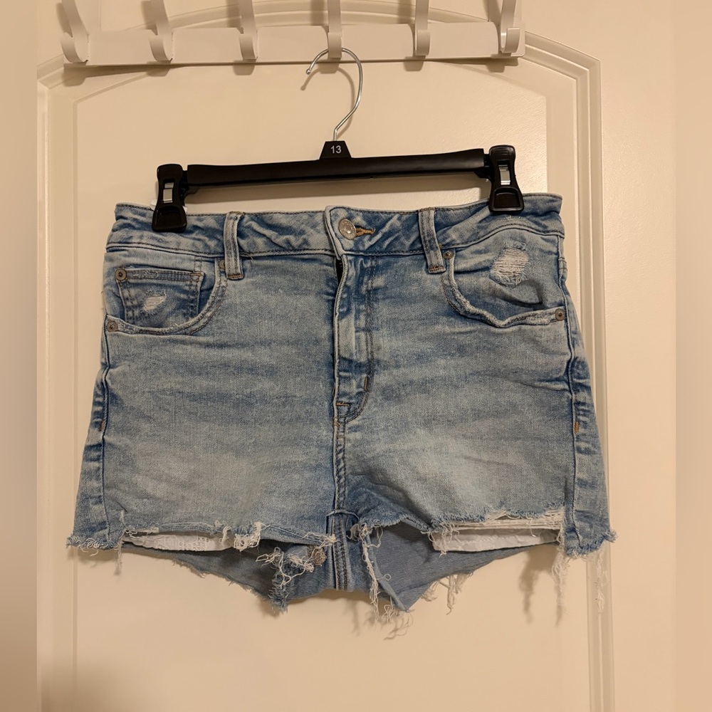 American Eagle Outfitters Light Blue Denim Shorty Shorts
